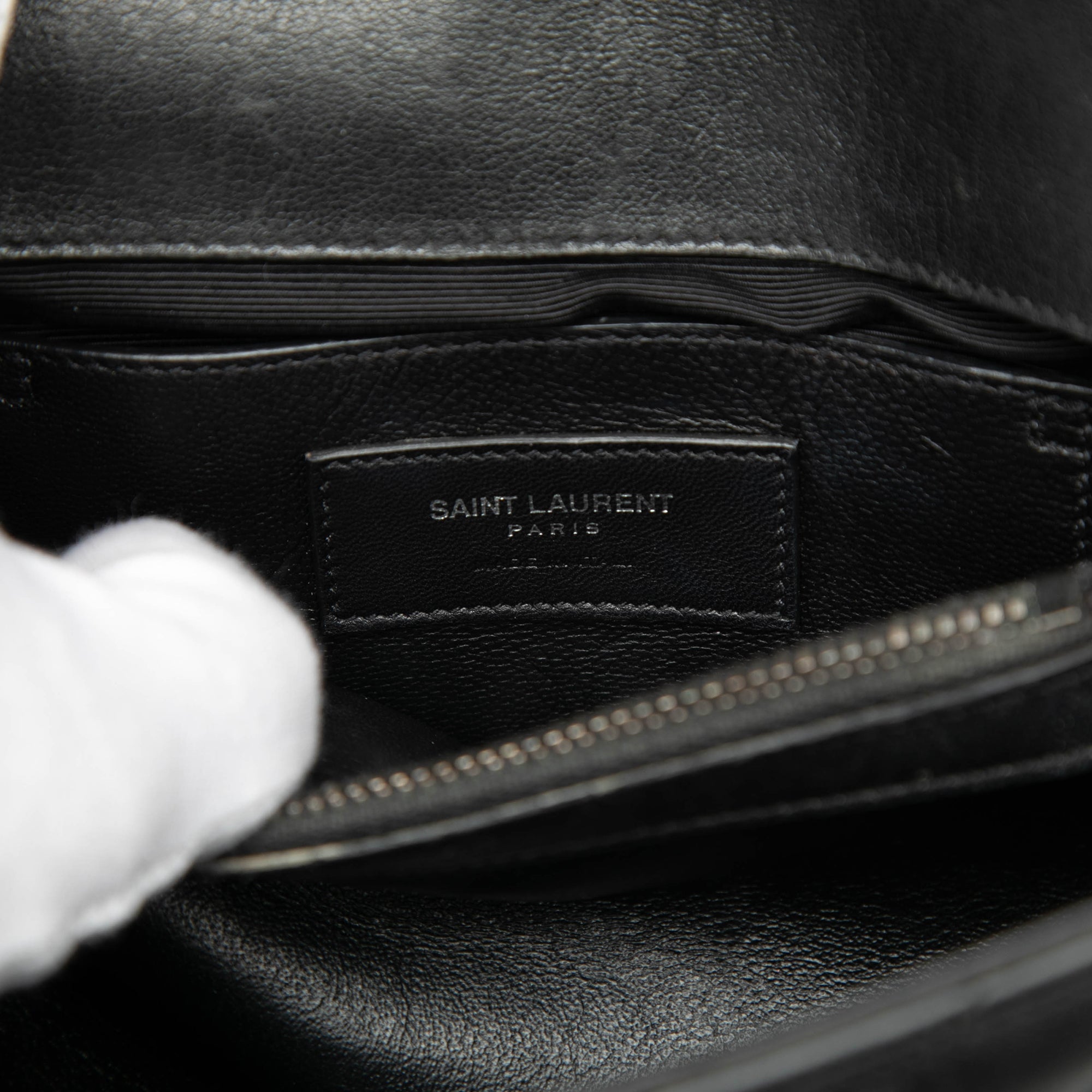 Medium Chevron Sheepskin Monogram College Satchel - Image 5