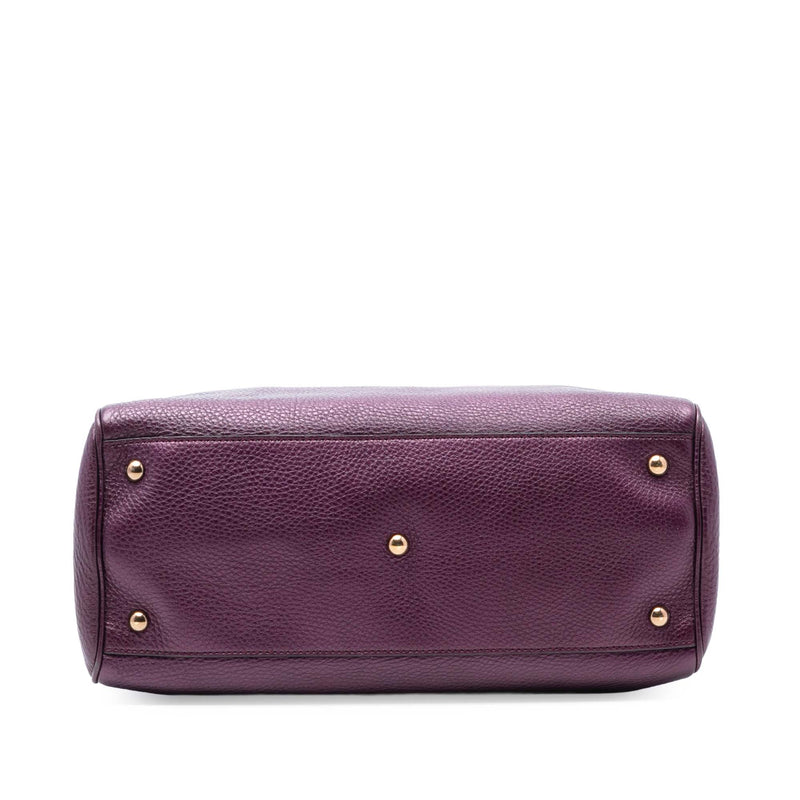 Medium Calfskin Bamboo Shopper Satchel - Image 3