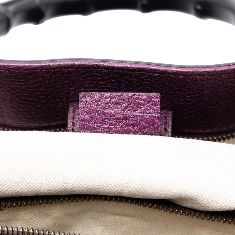 Medium Calfskin Bamboo Shopper Satchel - Image 6
