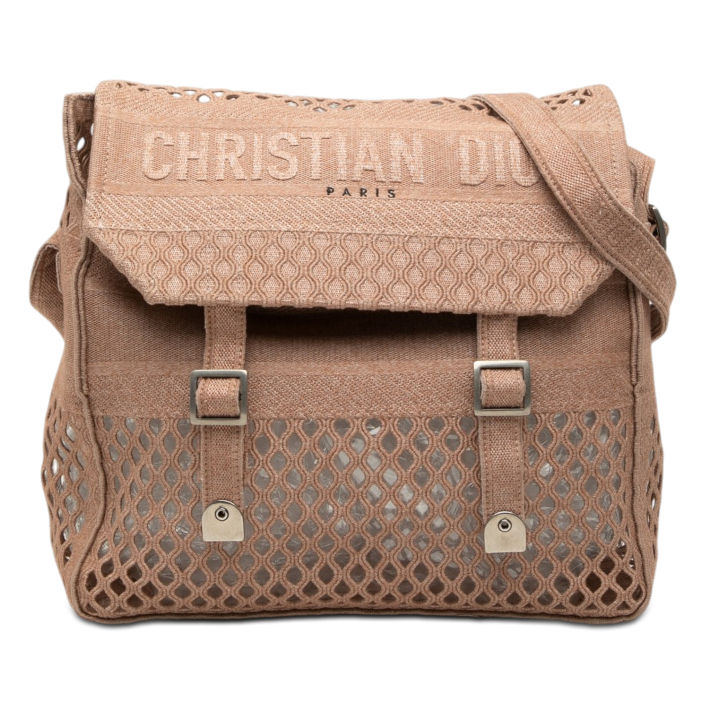 Large Embroidered Mesh Canvas Diorcamp Messenger Bag - Image 1