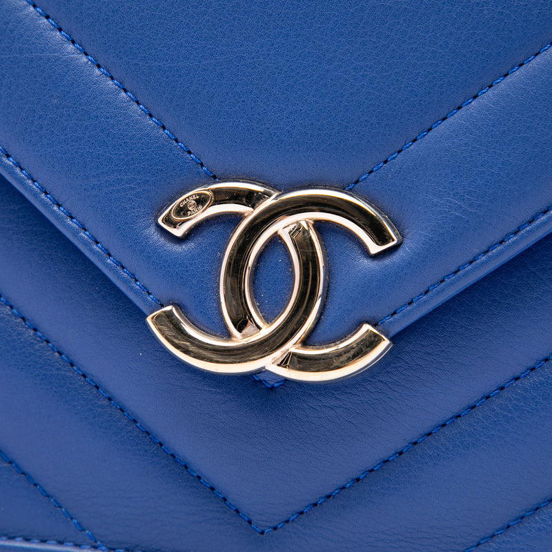 Small CC Chevron Calfskin Envelope Flap - Image 5