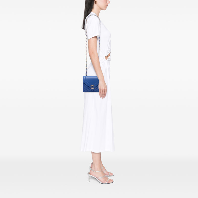 Small CC Chevron Calfskin Envelope Flap - Image 6