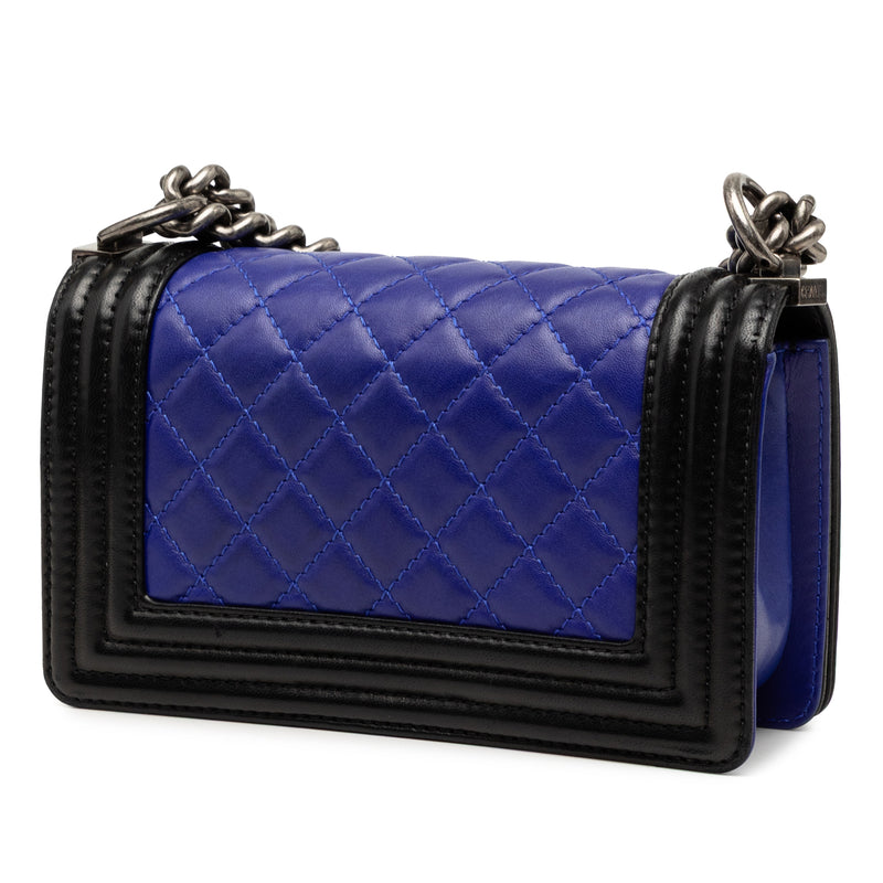 Small Bicolor Lambskin Boy Flap - Image 2