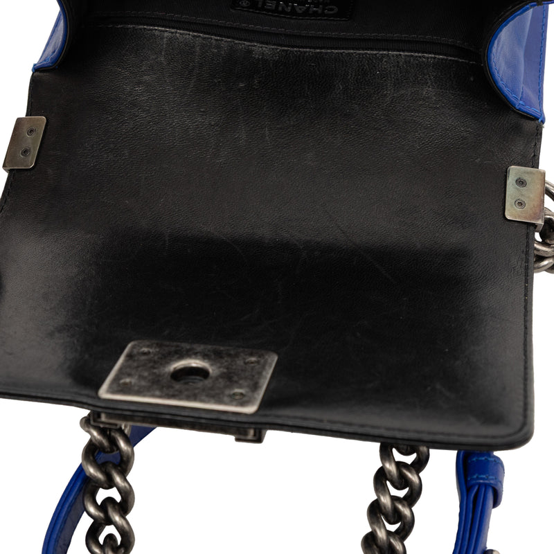 Small Bicolor Lambskin Boy Flap - Image 6