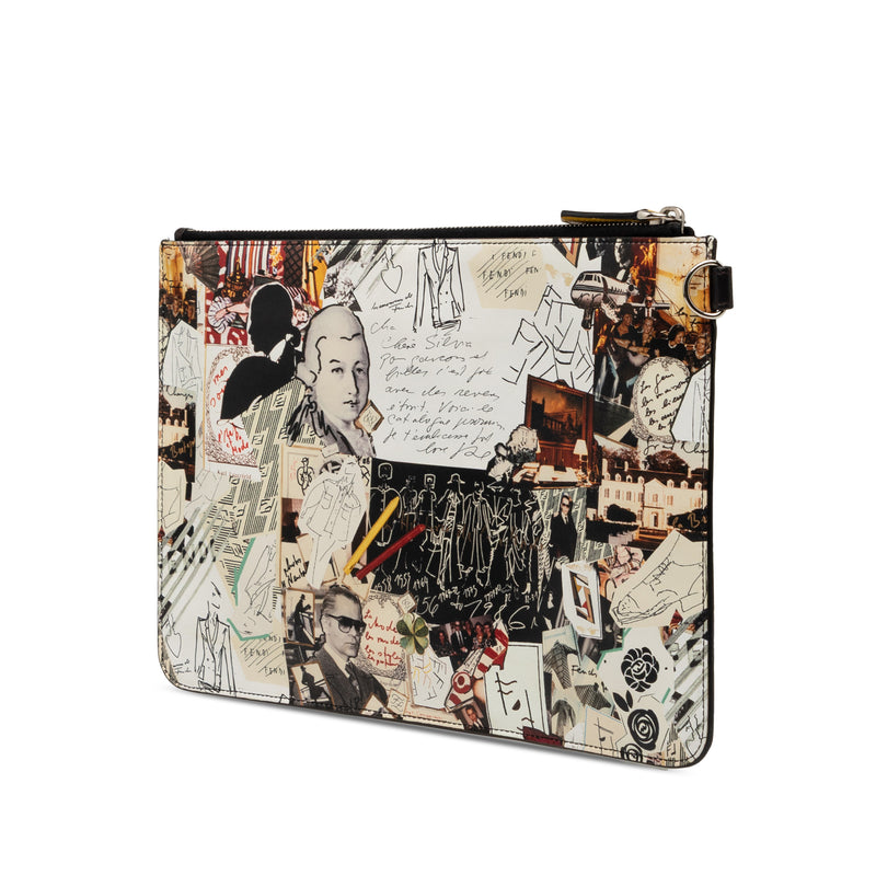 Karl Kollage Printed Leather Zip Clutch - Image 2