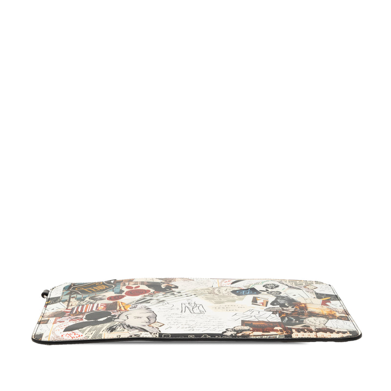 Karl Kollage Printed Leather Zip Clutch - Image 3