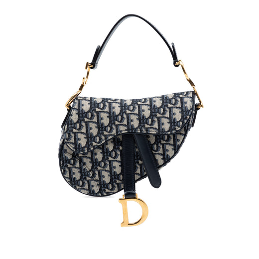 Mini Oblique Canvas Saddle Bag - Image 1