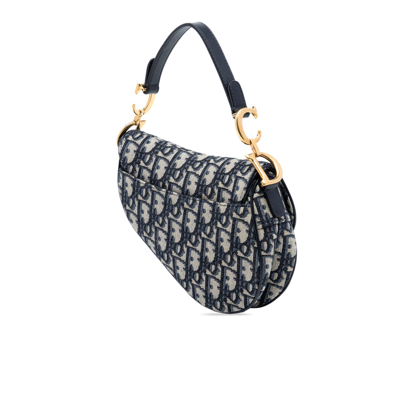 Mini Oblique Canvas Saddle Bag - Image 2