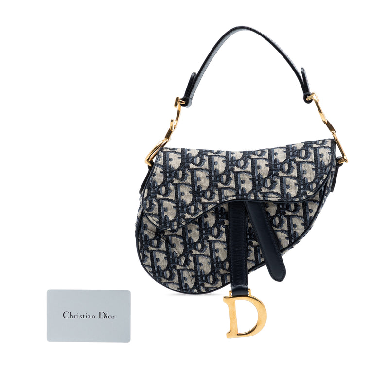 Mini Oblique Canvas Saddle Bag - Image 7