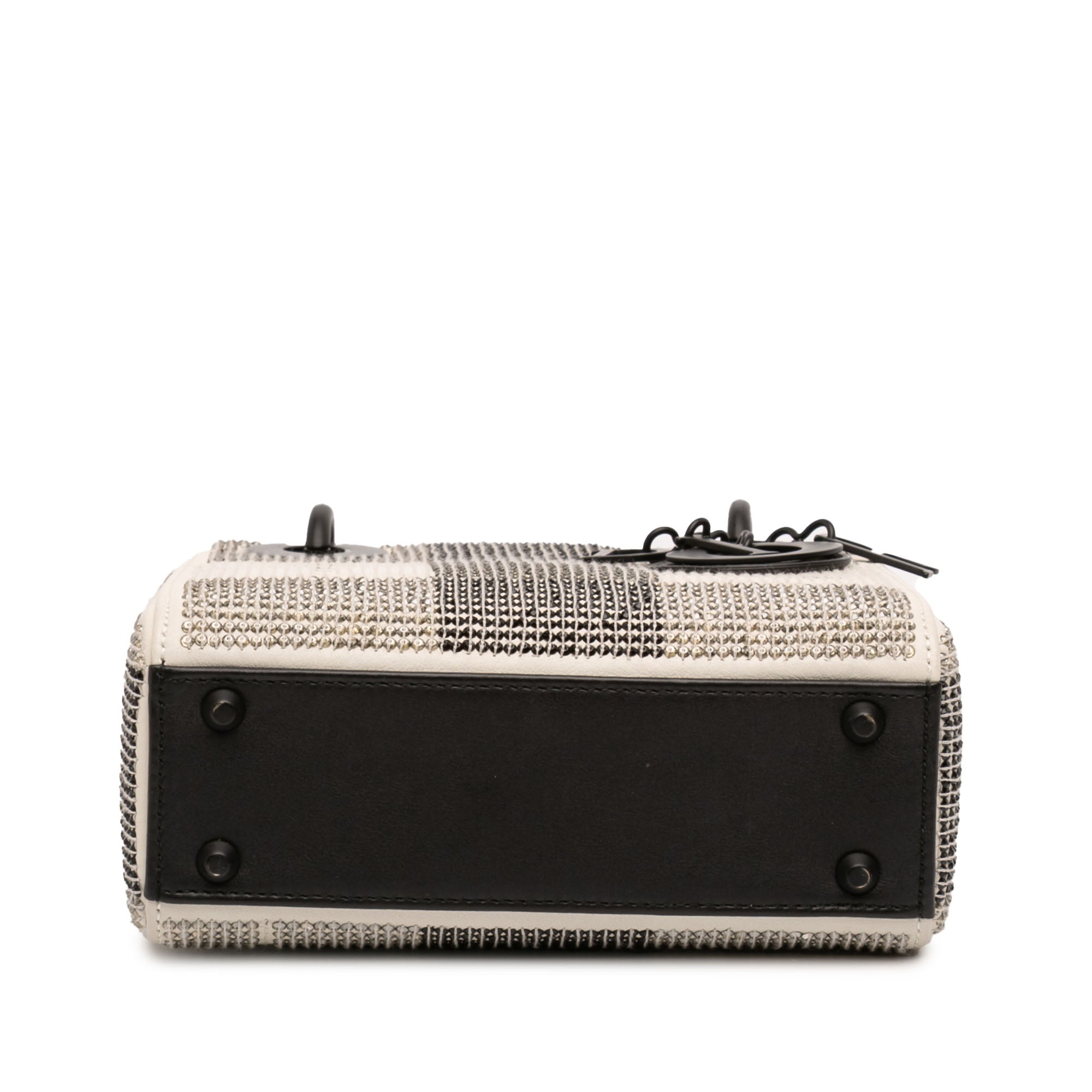 Mini Calfskin Checkered Crystal Studded Lady Dior - Image 3