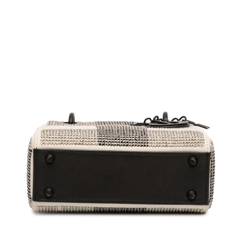 Mini Calfskin Checkered Crystal Studded Lady Dior - Image 3