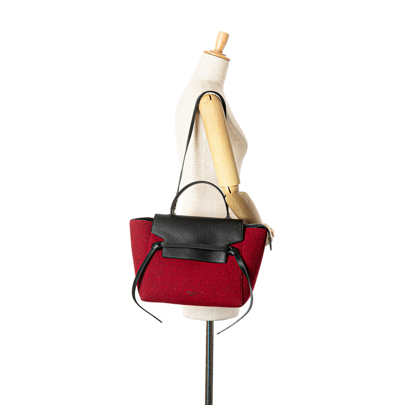Mini Felt and Calfskin Belt Satchel - Image 8
