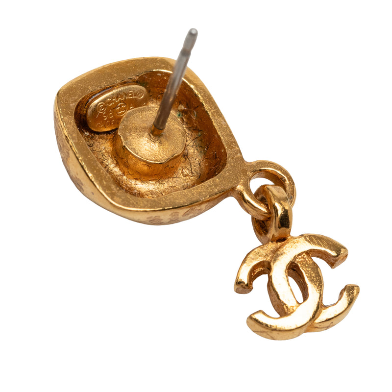 CC Gold Plated Dangling Push Back Earrings - Image 3
