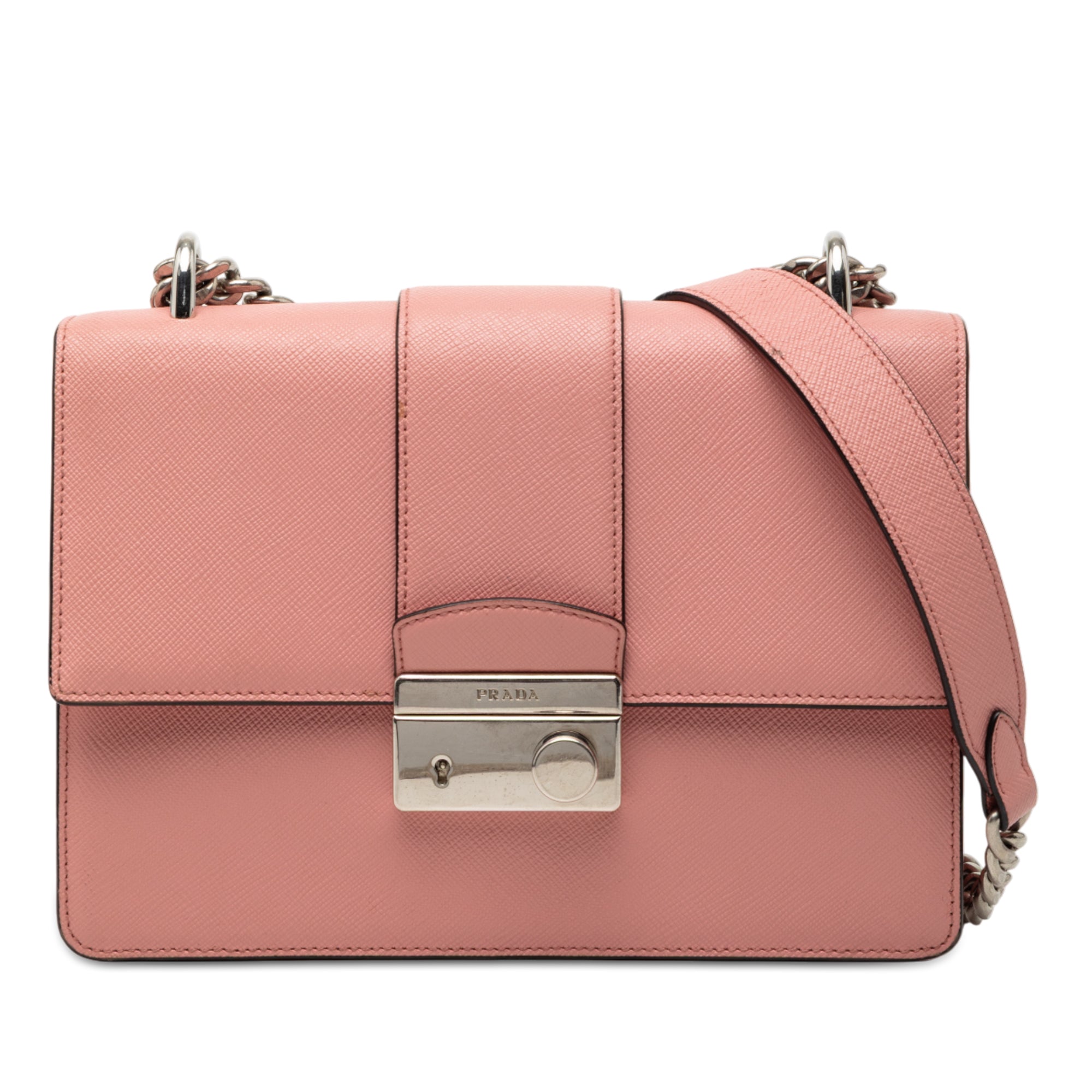 Small Saffiano Sound Lock Chain Crossbody - Image 1