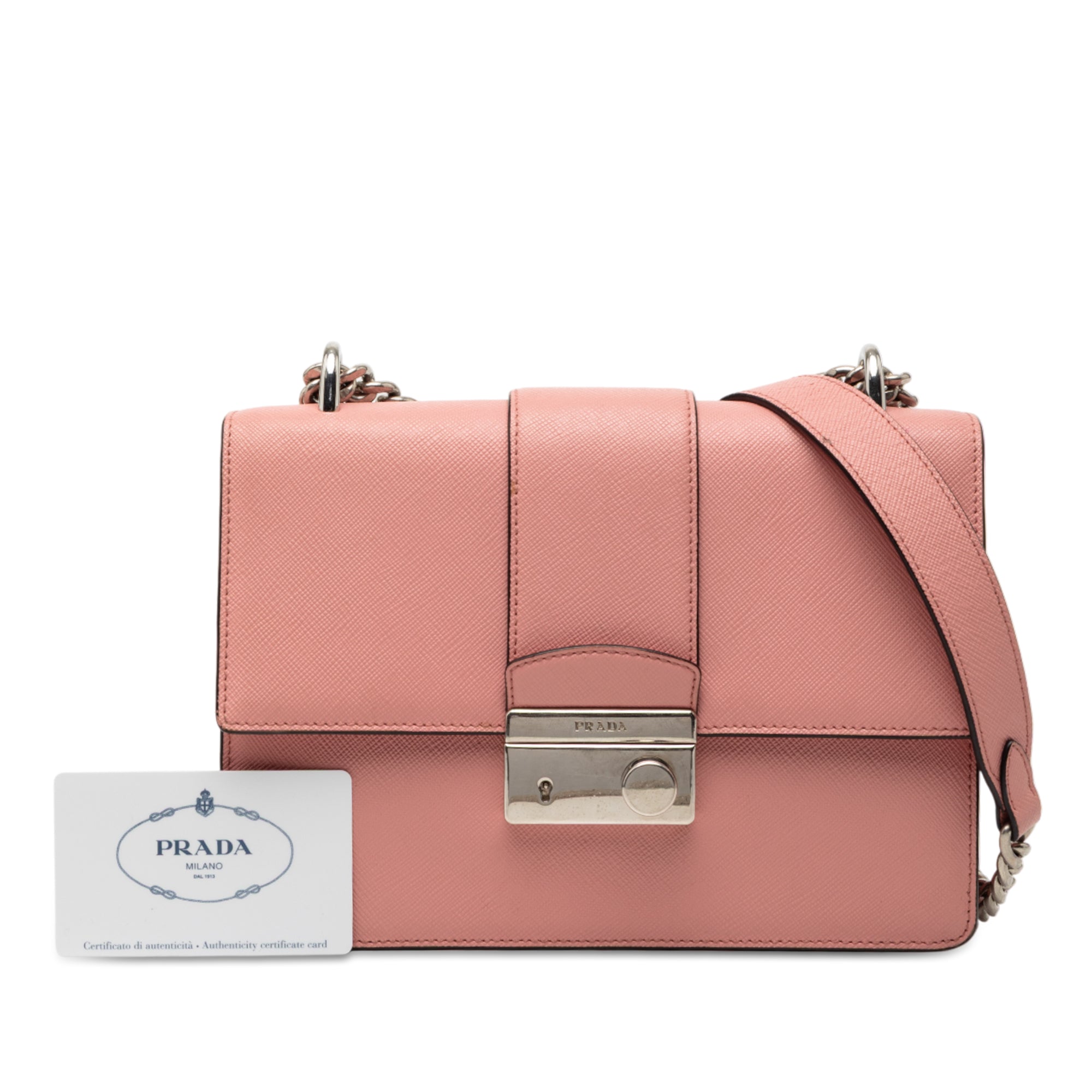 Small Saffiano Sound Lock Chain Crossbody - Image 9