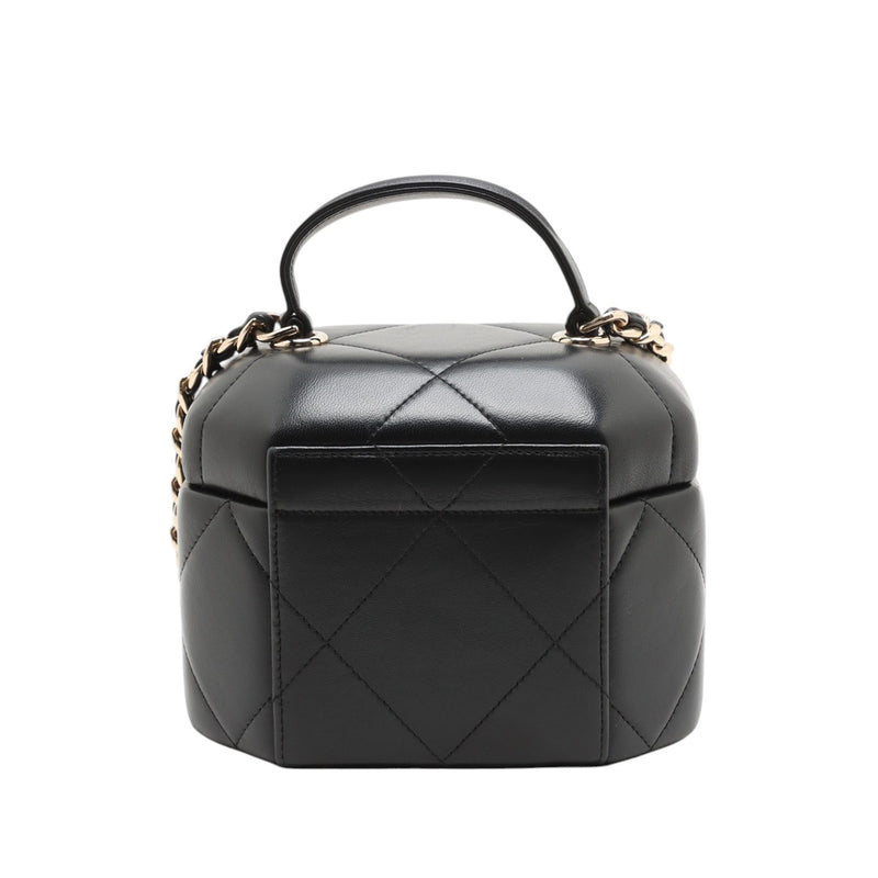 CC Quilted Lambskin Hexagon Top Handle Vanity Case - Image 2