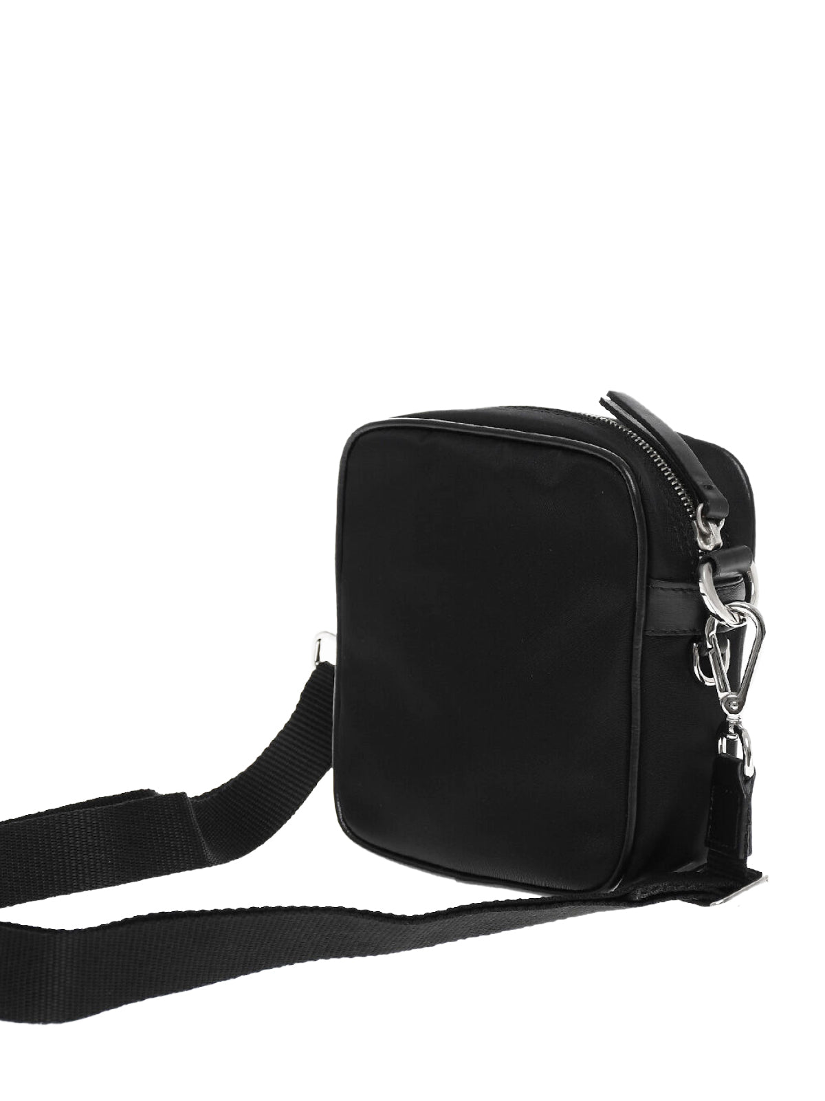 Neil Barrett Nylon Twill With Leather Trim Crossbody Bag — Black