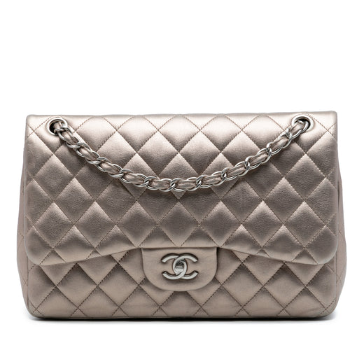 Jumbo Classic Metallic Lambskin Double Flap - Image 1