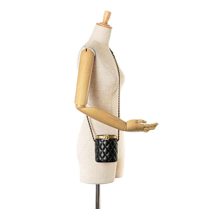 Mini Quilted Lambskin Crown Box Bag - Image 8