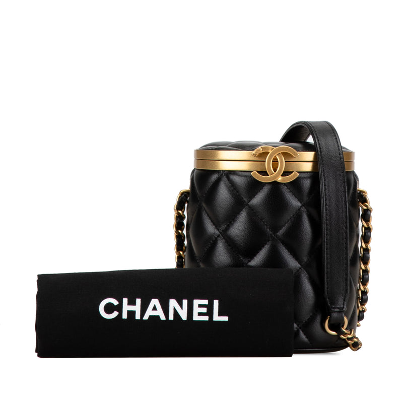 Mini Quilted Lambskin Crown Box Bag - Image 9