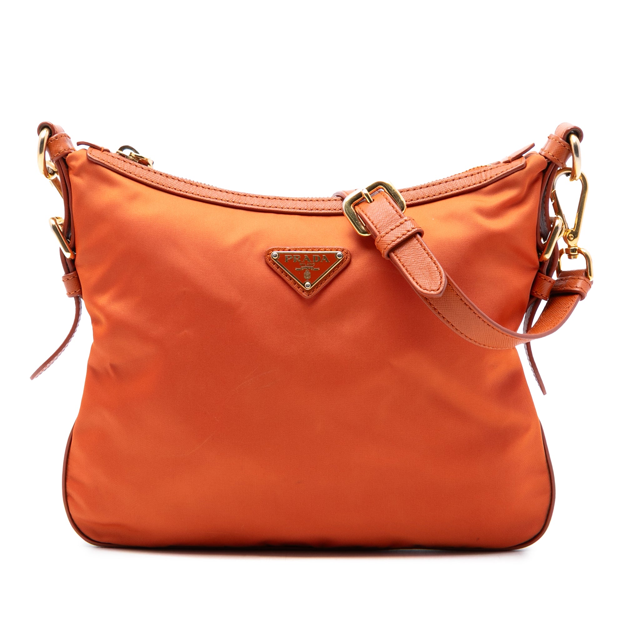 Saffiano Trimmed Tessuto Zip Top Crossbody - Image 1