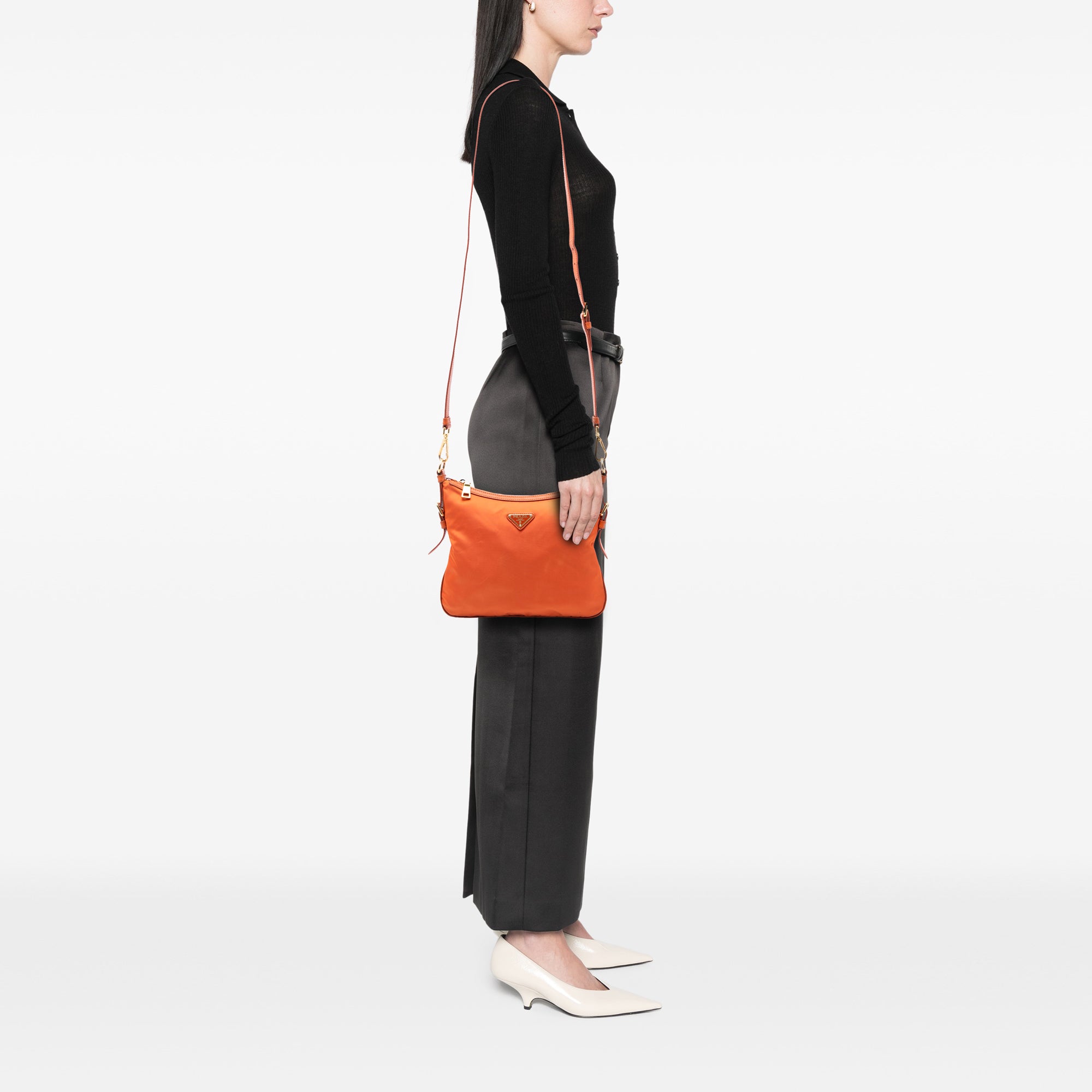 Saffiano Trimmed Tessuto Zip Top Crossbody - Image 6