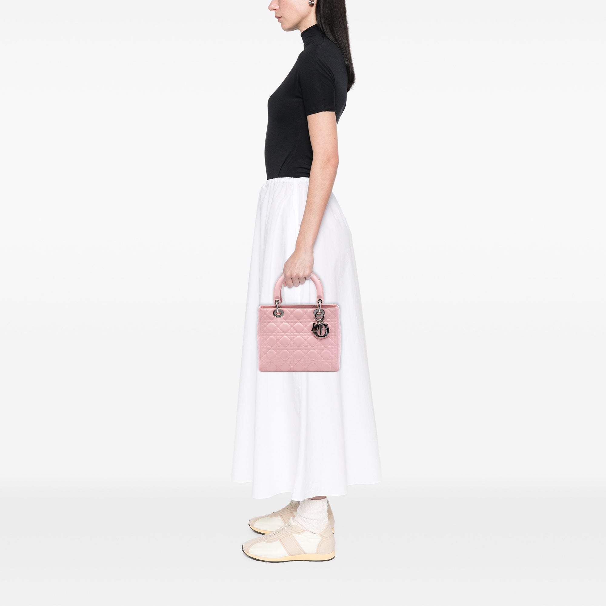 Medium Lambskin Cannage Lady Dior - Image 6
