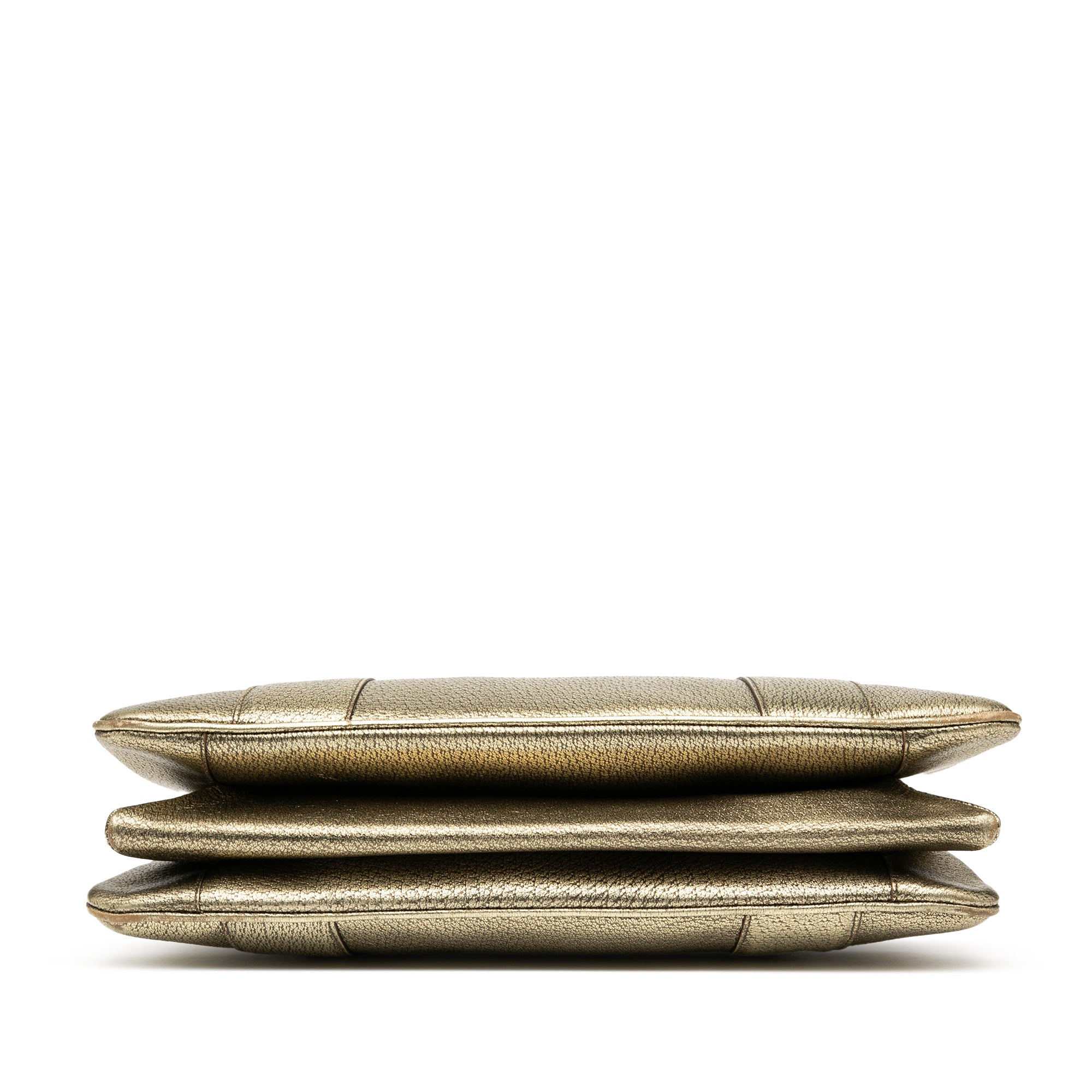 Metallic Calfskin Metal Bamboo Handbag - Image 3