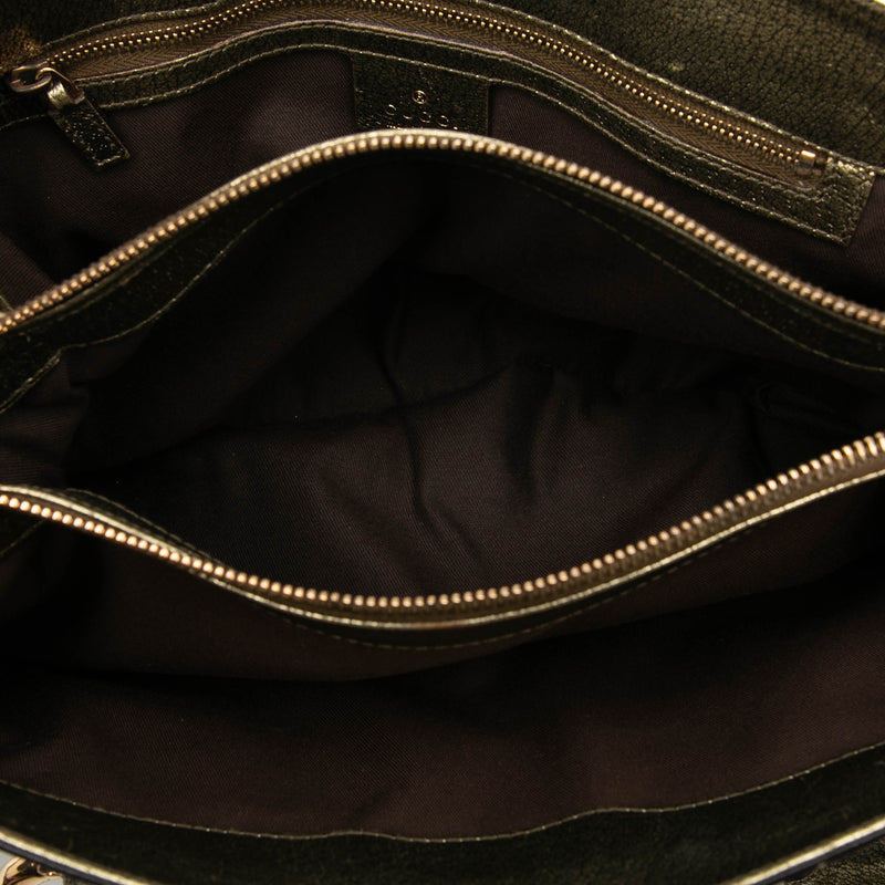 Metallic Calfskin Metal Bamboo Handbag - Image 4