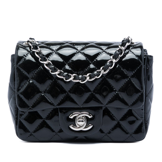 Mini Square Classic Patent Single Flap - Image 1
