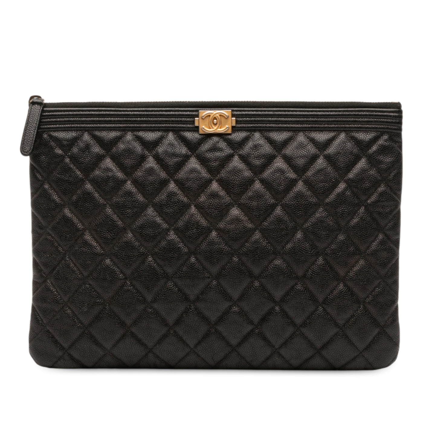Medium Quilted Caviar Boy O Case Clutch - Image 1