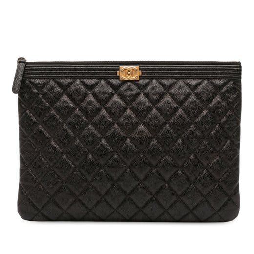 Medium Quilted Caviar Boy O Case Clutch - Image 1
