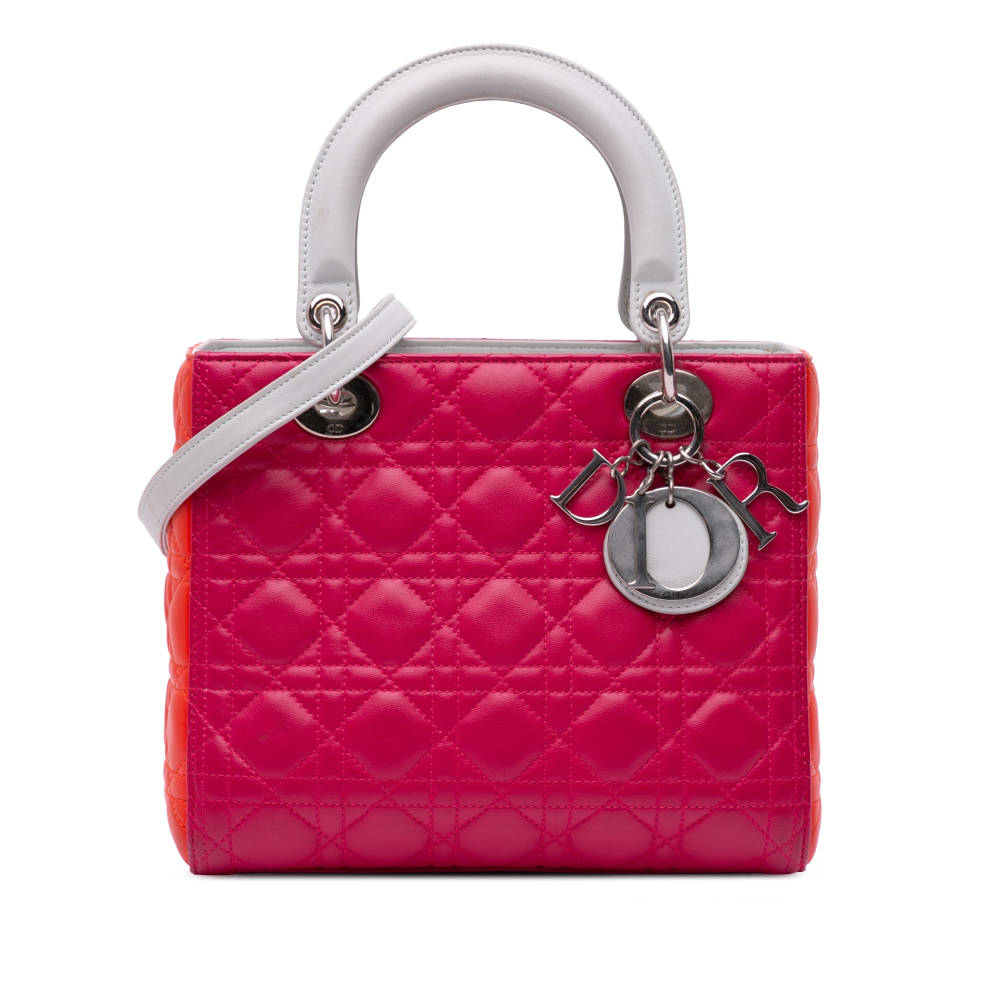 Medium Tricolor Lambskin Cannage Lady Dior - Image 1