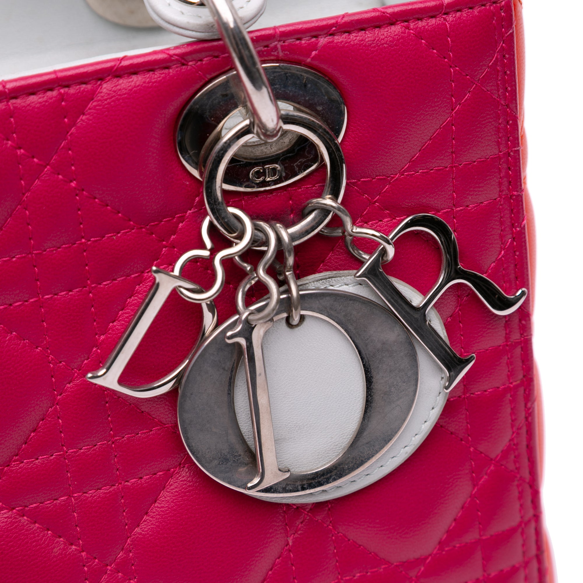 Medium Tricolor Lambskin Cannage Lady Dior - Image 6