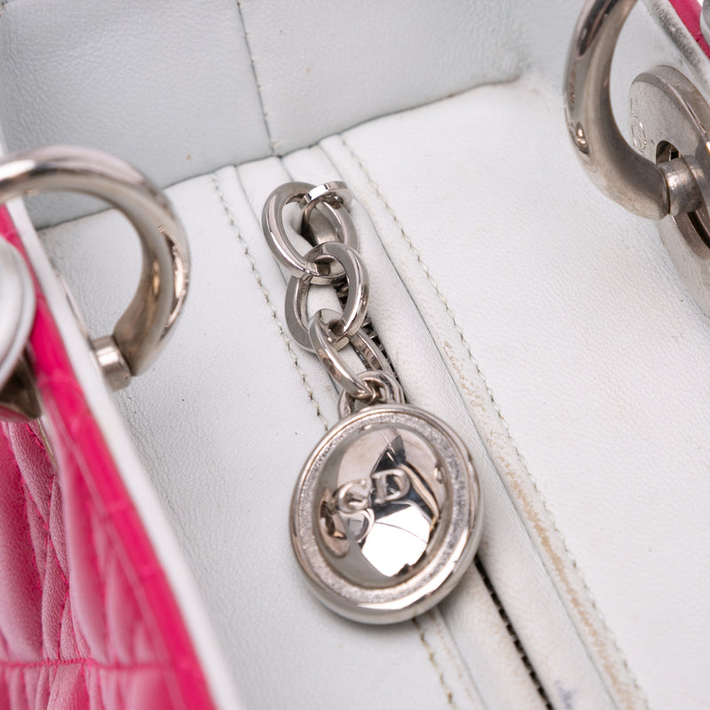 Medium Tricolor Lambskin Cannage Lady Dior - Image 7