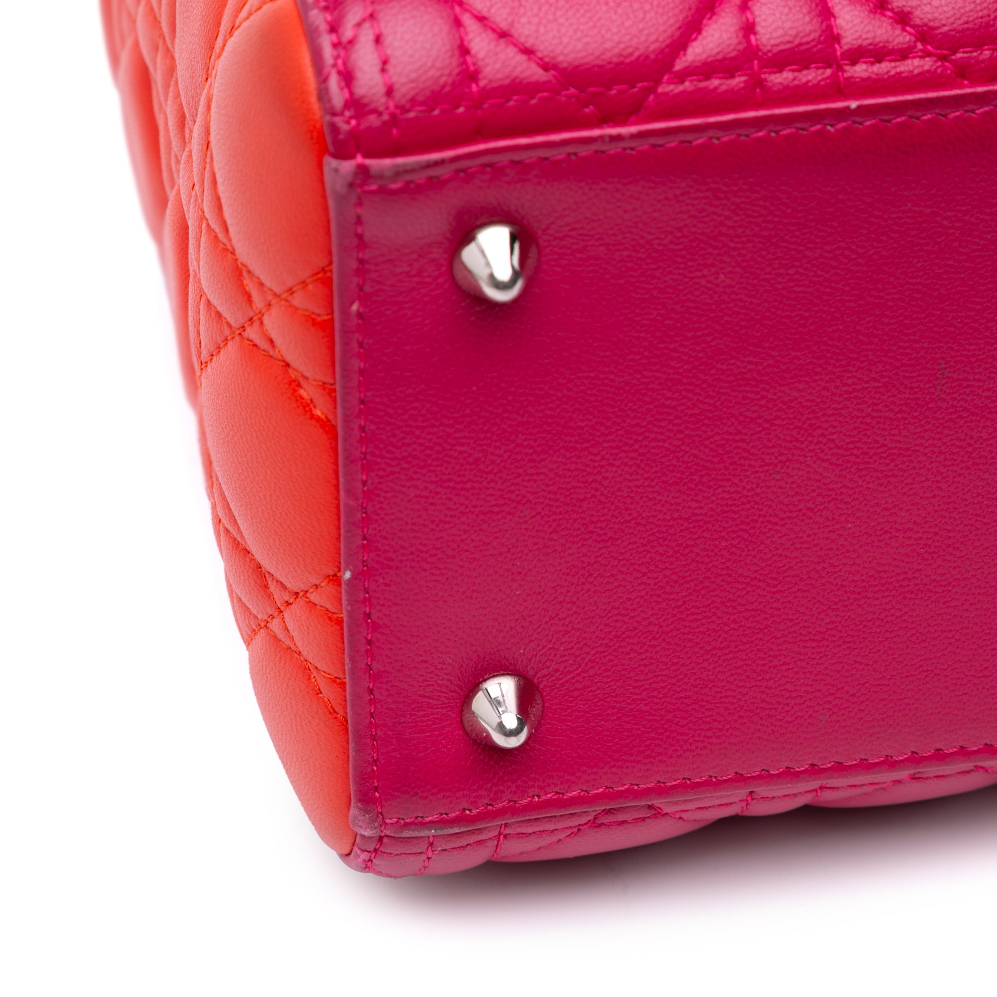 Medium Tricolor Lambskin Cannage Lady Dior - Image 8