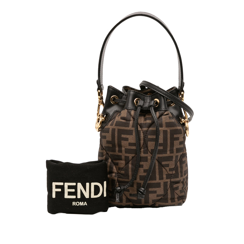 Mini Quilted Silk FF 1974 Mon Tresor Bucket Bag - Image 11