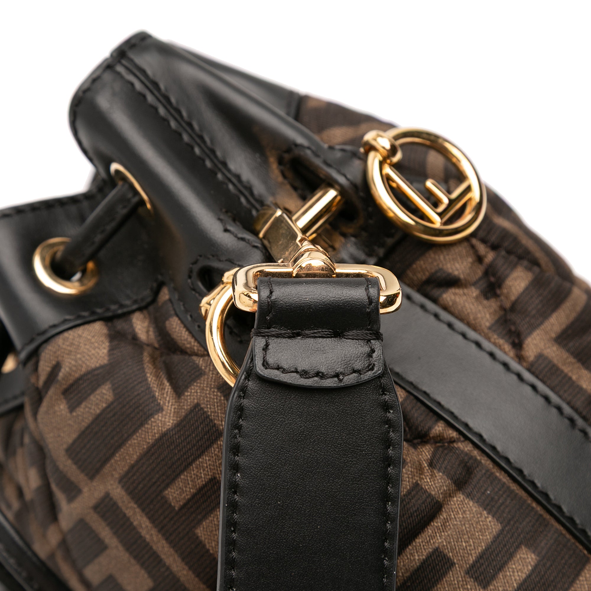 Mini Quilted Silk FF 1974 Mon Tresor Bucket Bag - Image 9