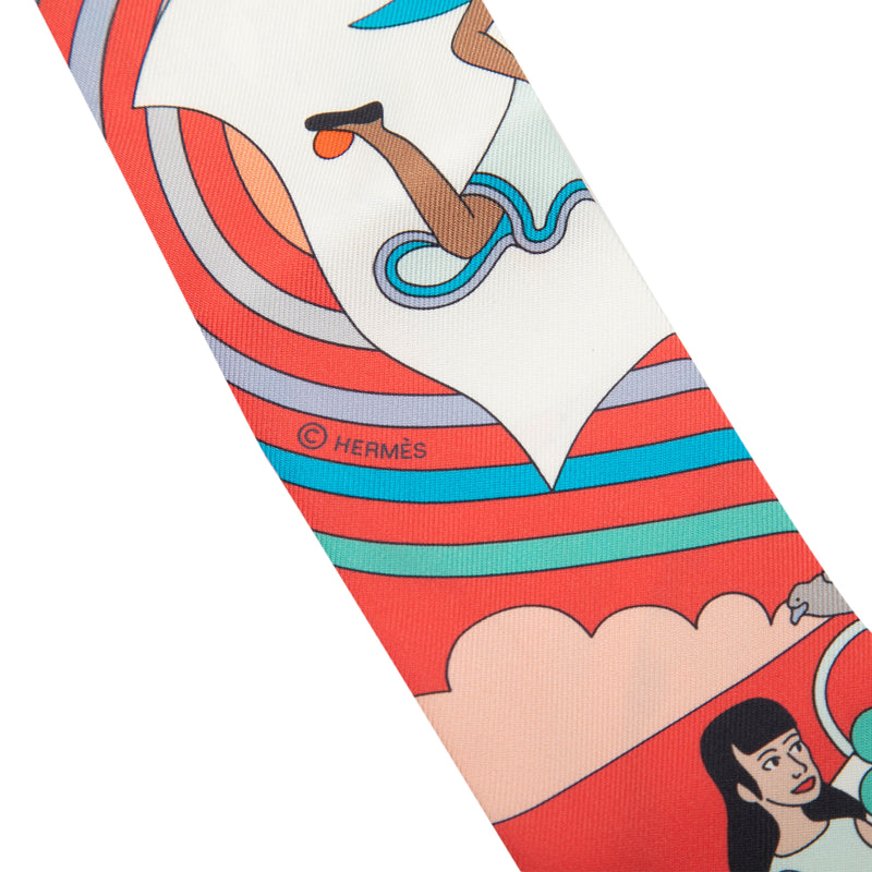 Carres Volants Silk Twilly Scarf - Image 3