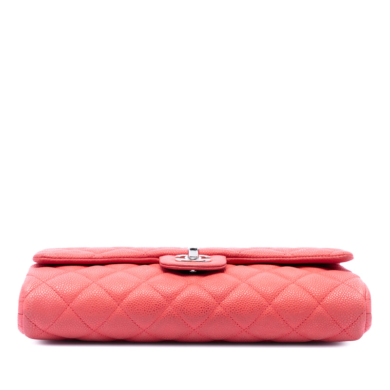 Quilted Caviar Flap Clutch with Chain - Image 3