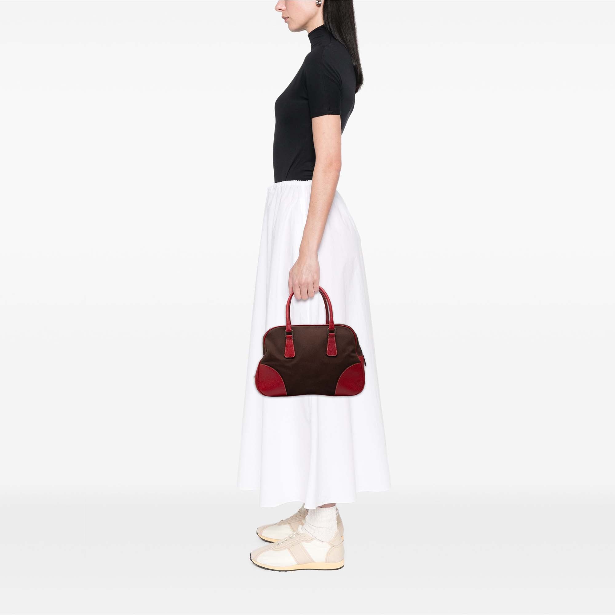 Cinghiale Trimmed Canvas Canapa Bauletto Bag - Image 6