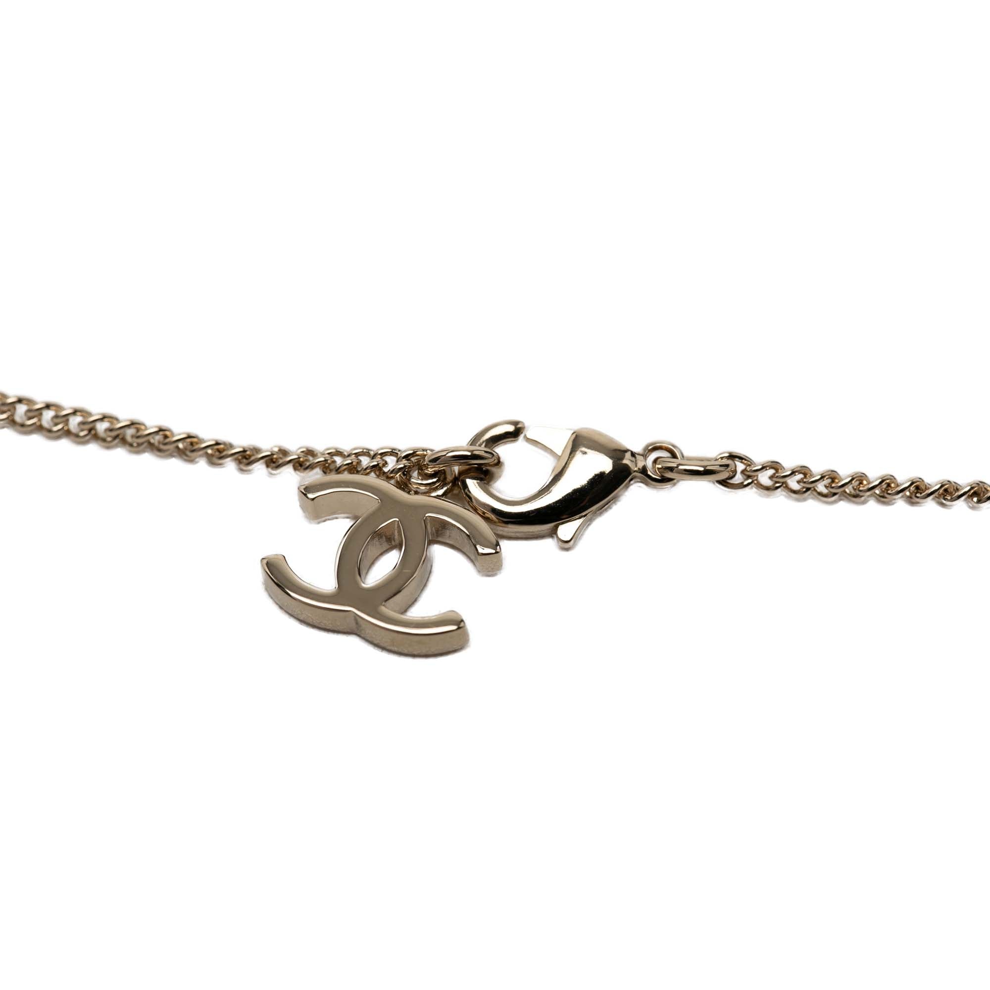CC Gold Plated Faux Pearl and Strass Deer Pendant Necklace - Image 3