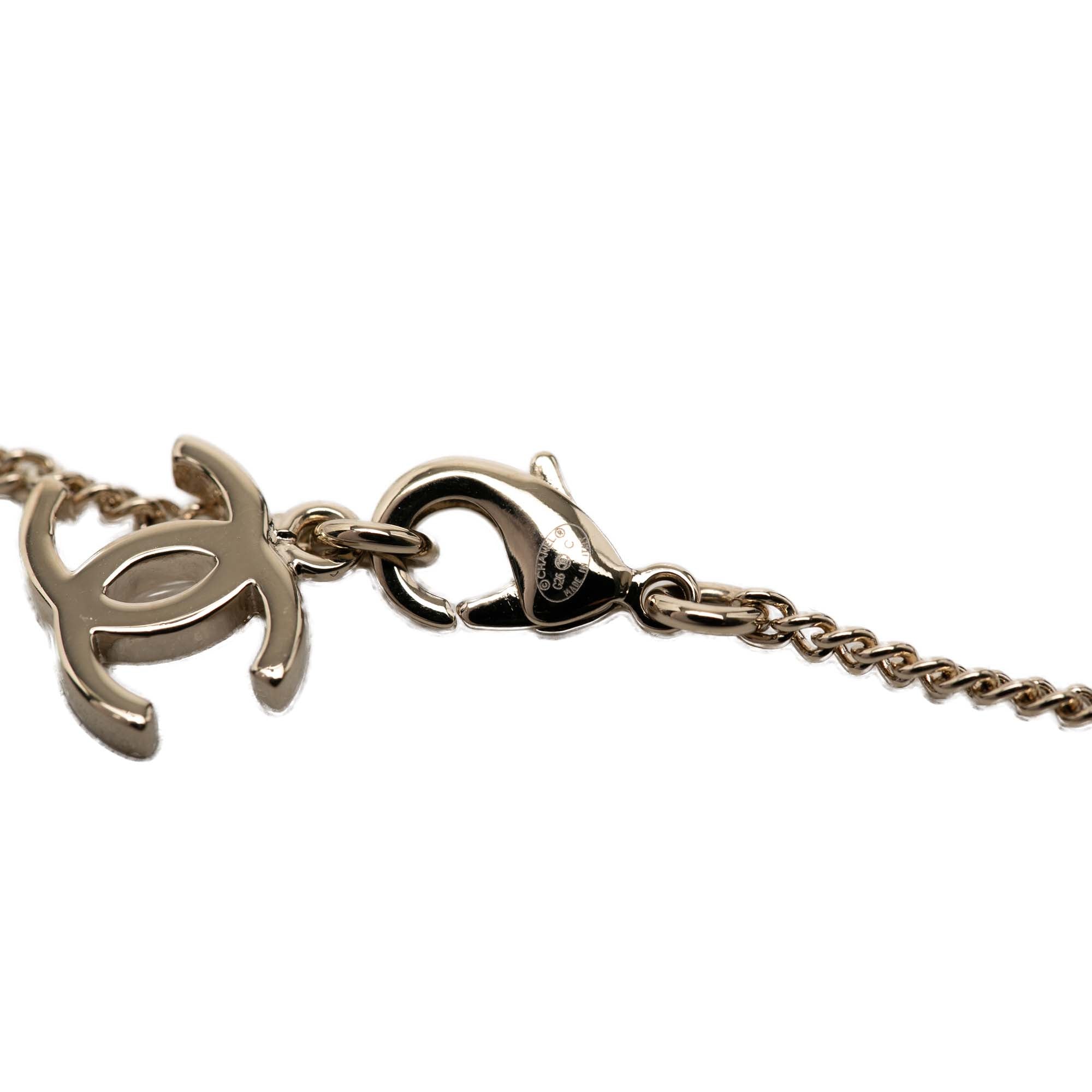 CC Gold Plated Faux Pearl and Strass Deer Pendant Necklace - Image 4