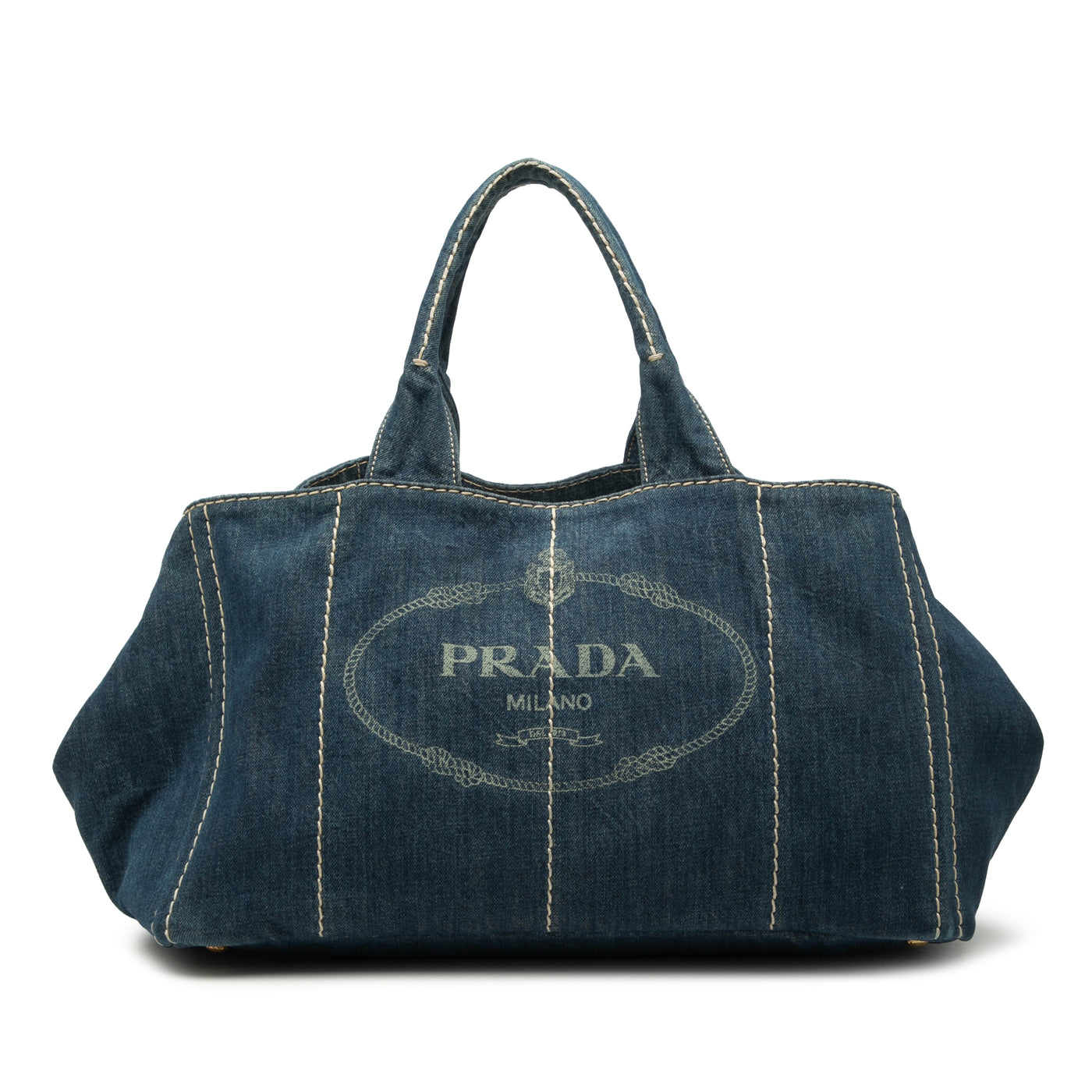 Large Denim Canapa Logo Satchel - Image 1
