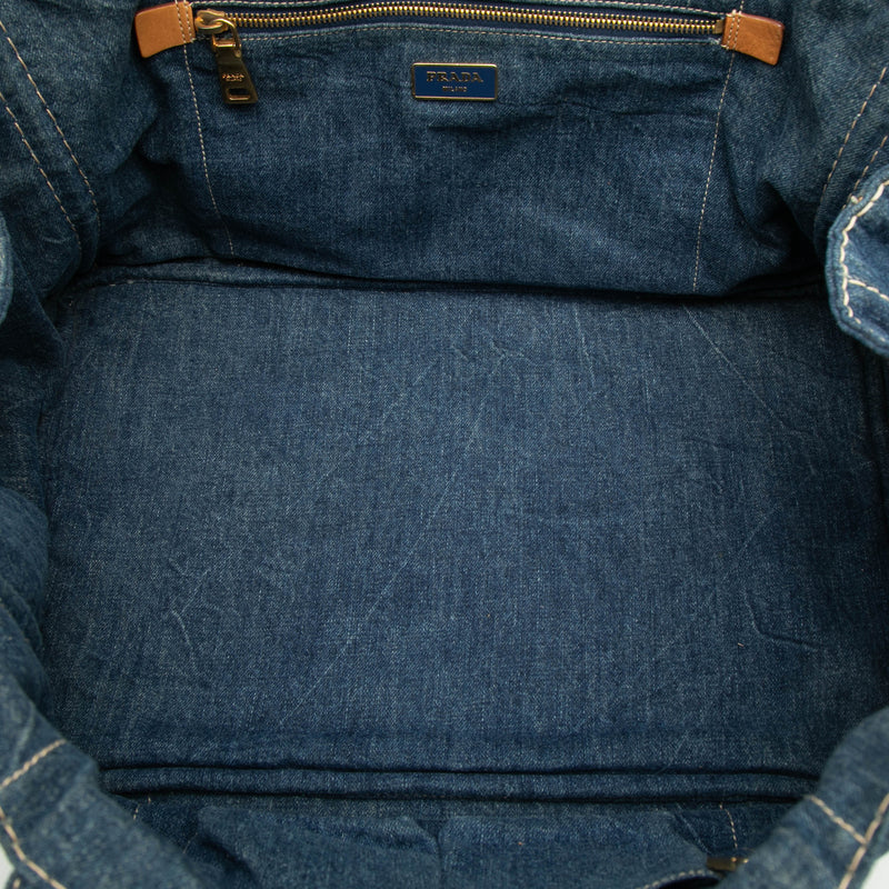 Large Denim Canapa Logo Satchel - Image 4