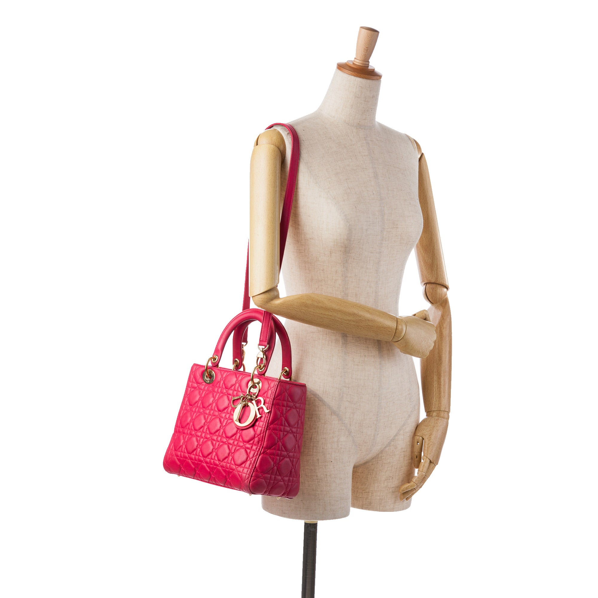 Medium Lambskin Cannage Lady Dior - Image 19
