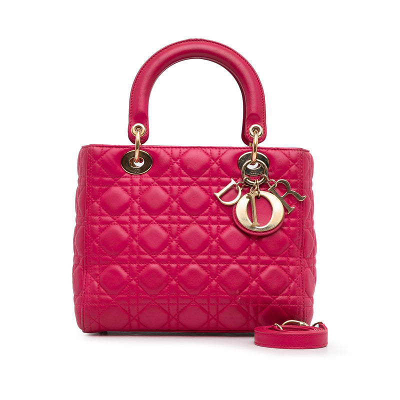 Medium Lambskin Cannage Lady Dior - Image 20
