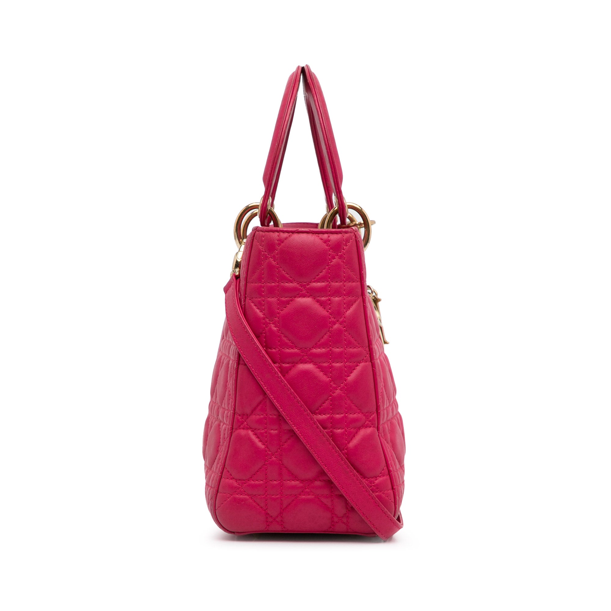 Medium Lambskin Cannage Lady Dior - Image 3