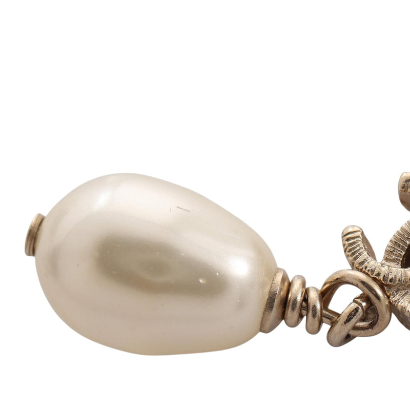 CC Gold Plated Faux Pearl Teardrop Pendant Necklace - Image 3