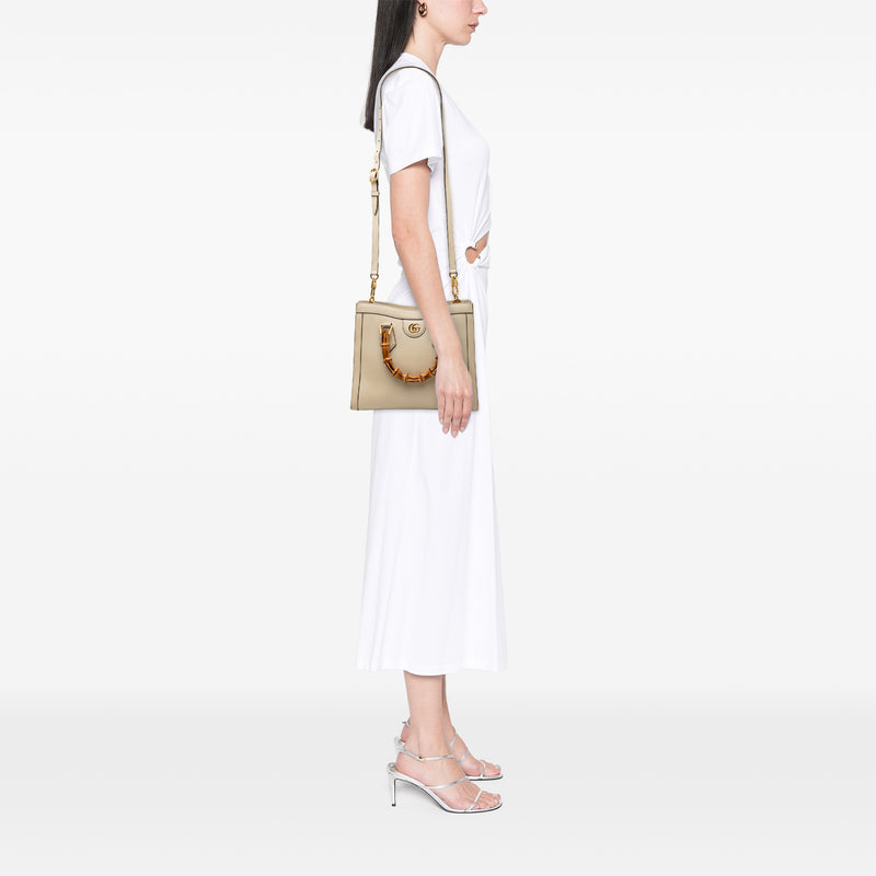 Medium Calfskin Bamboo Diana Satchel - Image 7